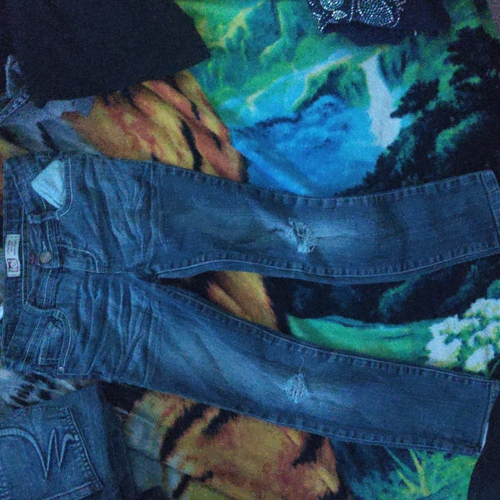 I'm selling a lei ripped jeans. It's a size 7 regular in girls. It's blue too!!